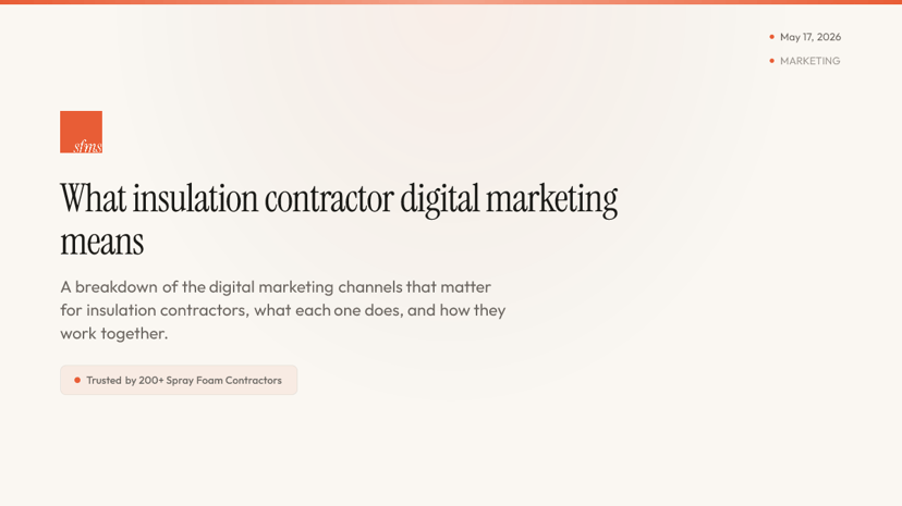 What insulation contractor digital marketing means