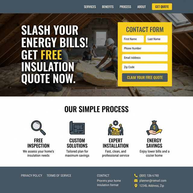 Commercial Spray Foam Contractor Website Design Commercial spray foam insulation website design showcasing large scale project capabilities